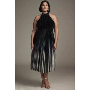 NWT Size LP - By Anthropologie Pleated Halter Midi Dress (NWT US$ 268)
